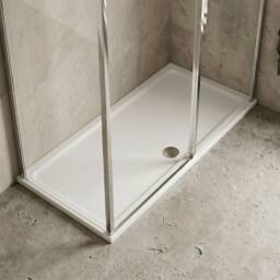 Balterley Premium Slip Resistant Rectangular Shower Tray, Stone, 1800x900mm in White - thumbnail 4
