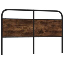 Berkfield Home Headboard Smoked Oak 160 cm Steel & Engineered Wood in Brown - thumbnail 2