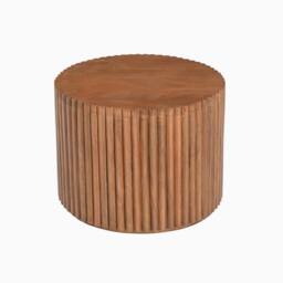 FurnitureboxUK Hood Round Walnut Wood Coffee Table - thumbnail 3