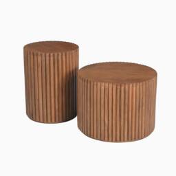 FurnitureboxUK Hood Round Walnut Wood Coffee Table - thumbnail 6