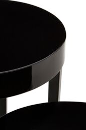 Orsina Black Set of 3 Nesting Tables, Glossy Finish Nesting Table with Square Legs, Coffee Tables for Living Room - thumbnail 2