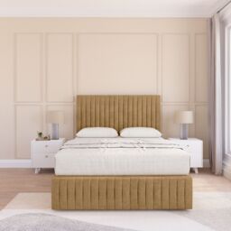 "Sloomy Madison Plush Bed Set, No Drawers Mattress & 54"" Headboard in Light Brown - Size: Super King" - thumbnail 2