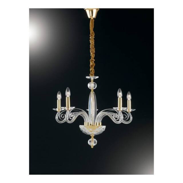 Netlighting EPOQUE 5 Light Chandeliers Gold Crystal 65x52cm - Size: 65x52 cm