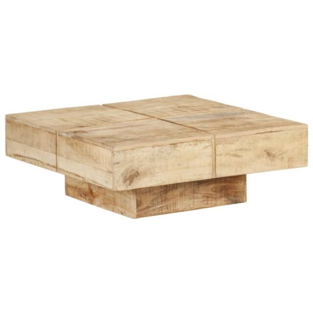 Berkfield Home Coffee Table 80x80x28 cm Solid Mango Wood in Brown - Size: 80 x 80 x 28 cm - image 1