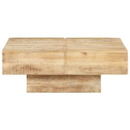 Berkfield Home Coffee Table 80x80x28 cm Solid Mango Wood in Brown - Size: 80 x 80 x 28 cm - thumbnail 2