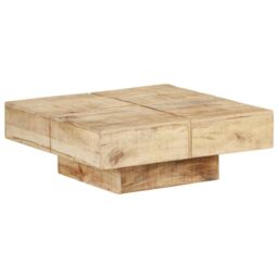 Berkfield Home Coffee Table 80x80x28 cm Solid Mango Wood in Brown - Size: 80 x 80 x 28 cm - thumbnail 1