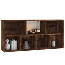 Berkfield Home Classic Book Cabinet Smoked Oak 50x25x106 cm in Brown - Size: 50 x 25 x 106 cm - thumbnail 5