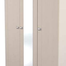 Ready Assembled 2 U Cumbria Tall Triple Mirror Wardrobe (Ready Assembled) in Taupe - Size: Large - thumbnail 4