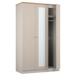 Ready Assembled 2 U Cumbria Tall Triple Mirror Wardrobe (Ready Assembled) in Taupe - Size: Large - thumbnail 6