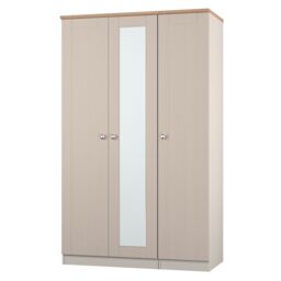 Ready Assembled 2 U Cumbria Tall Triple Mirror Wardrobe (Ready Assembled) in Taupe - Size: Large - thumbnail 3