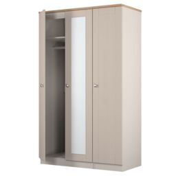 Ready Assembled 2 U Cumbria Tall Triple Mirror Wardrobe (Ready Assembled) in Taupe - Size: Large - thumbnail 5