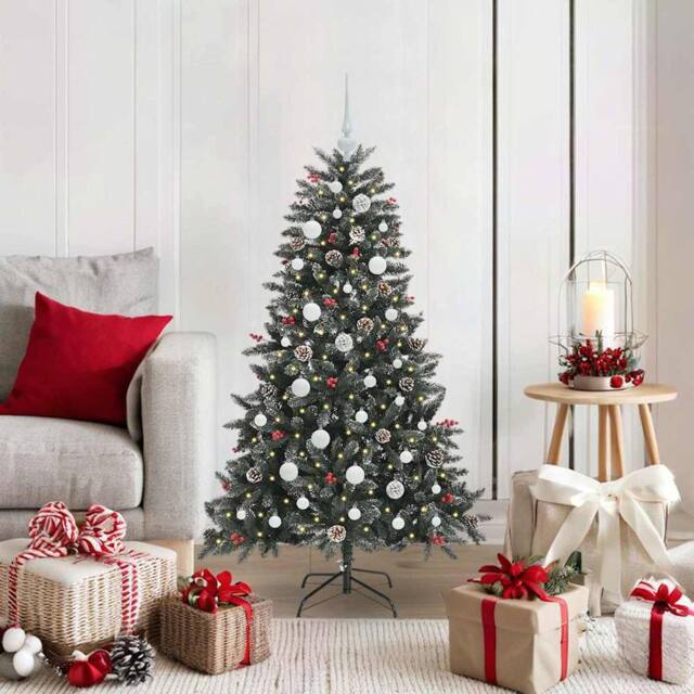 Berkfield Home Artificial Christmas Tree with 150 LEDs Green 68 x 68 x 120 cm - image 1