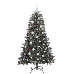Berkfield Home Artificial Christmas Tree with 150 LEDs Green 68 x 68 x 120 cm - thumbnail 3