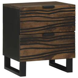 Berkfield Home Stylish Bedside Table with Drawer Walnut 40 x 33.5 x 46 cm in Brown