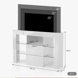 FORGEVIO Modern Corner TV Unit Stand Entertainment Center LED Cabinet in White - thumbnail 2