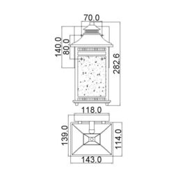 Netlighting Livingston 1 Light Small Coastal Wall Lantern Imperial Bronze Finish E27 - thumbnail 2