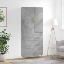 Berkfield Home Highboard Concrete Grey 69.5x34x180 cm Engineered Wood - thumbnail 1