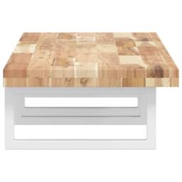 Berkfield Home Basin Shelf Wall Mounted Steel & Solid Wood Acacia in Brown - thumbnail 5