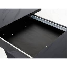 Nordara 120-160cm Modern Black & Concrete Effect Extendable Dining Table - thumbnail 4