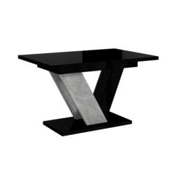 Nordara 120-160cm Modern Black & Concrete Effect Extendable Dining Table
