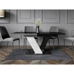Nordara 120-160cm Modern Black & Concrete Effect Extendable Dining Table - thumbnail 7