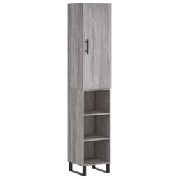 Berkfield Home Highboard Grey Sonoma 34.5x34x180 cm Engineered Wood - thumbnail 2