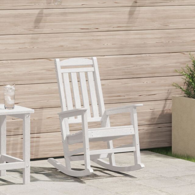 Berkfield Home Garden Rocking Chair White 70x92x108 cm HDPE - Size: 70 x 92 x 108 cm - image 1