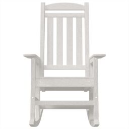 Berkfield Home Garden Rocking Chair White 70x92x108 cm HDPE - Size: 70 x 92 x 108 cm - thumbnail 4
