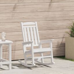 Berkfield Home Garden Rocking Chair White 70x92x108 cm HDPE - Size: 70 x 92 x 108 cm - thumbnail 1