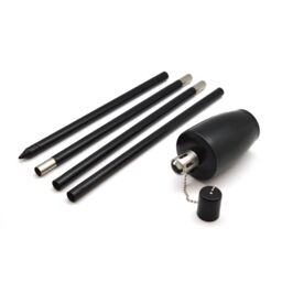 Harbour Housewares 12x Outdoor Flame Torches - Barrel Metal Garden Fire Torch Lighting in Black - thumbnail 5