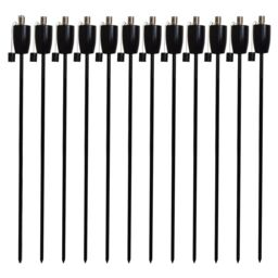 Harbour Housewares 12x Outdoor Flame Torches - Barrel Metal Garden Fire Torch Lighting in Black - thumbnail 1