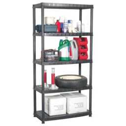 Berkfield Home Storage Shelf 5-Tier Black 91.5x45.7x185 cm Plastic - thumbnail 1