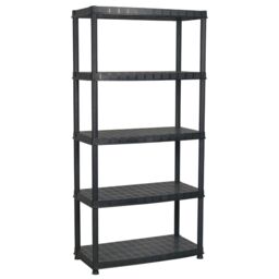 Berkfield Home Storage Shelf 5-Tier Black 91.5x45.7x185 cm Plastic - thumbnail 2
