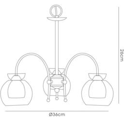 Netlighting Malvina PendantSemi Flush 3 Light G9 Polished Chrome in Grey - thumbnail 3