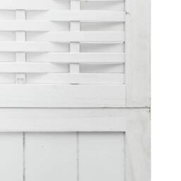 Berkfield Home Room Divider 6 Panels White Solid Wood Paulownia - thumbnail 6