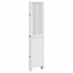 Berkfield Home Room Divider 6 Panels White Solid Wood Paulownia - thumbnail 5