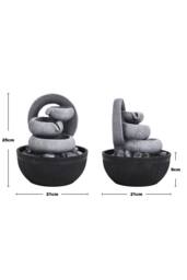 H&O Direct Tabletop Resin Water Fountain with LED Light in Grey - thumbnail 6