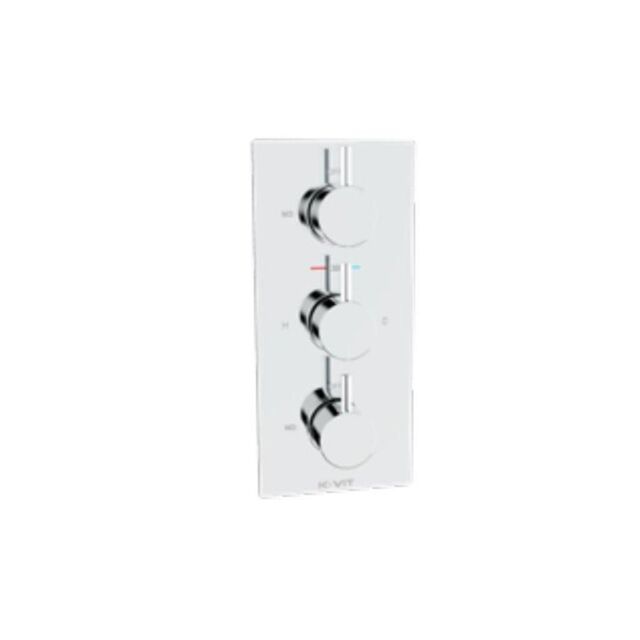 Clifton Concealed Triple Thermostatic Shower Mixer Valve with 3 Outlets in Metallic Silver