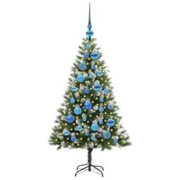 Berkfield Home Artificial Hinged Christmas Tree with Flocked Snow 120 cm in Green - thumbnail 3