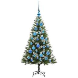 Berkfield Home Artificial Hinged Christmas Tree with Flocked Snow 120 cm in Green - thumbnail 4