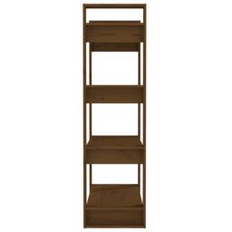 Berkfield Home Book Cabinet/Room Divider Honey Brown 80x35x125 cm Solid Wood - Size: 80 x 35 x 125 cm - thumbnail 6