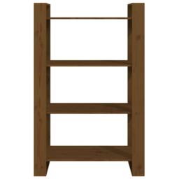 Berkfield Home Book Cabinet/Room Divider Honey Brown 80x35x125 cm Solid Wood - Size: 80 x 35 x 125 cm - thumbnail 5