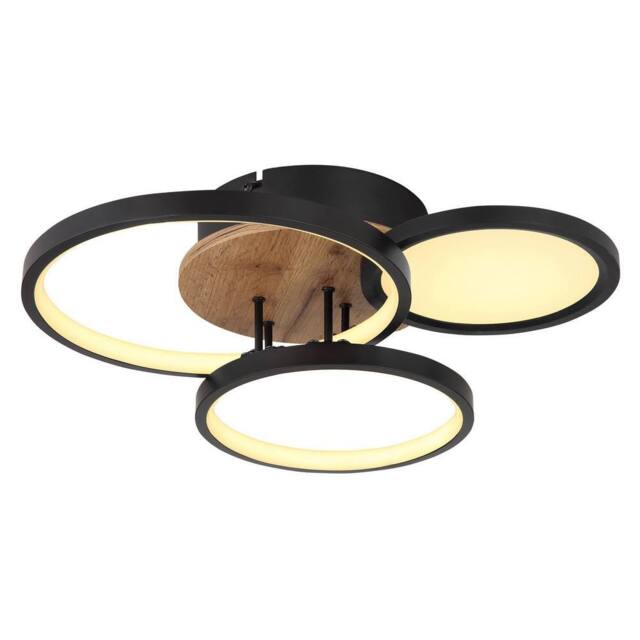Netlighting Sid 38cm Integrated LED Semi Flush Ceiling Light Matt Black LED 3000K - image 1