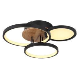 Netlighting Sid 38cm Integrated LED Semi Flush Ceiling Light Matt Black LED 3000K - thumbnail 1