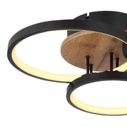 Netlighting Sid 38cm Integrated LED Semi Flush Ceiling Light Matt Black LED 3000K - thumbnail 4