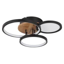 Netlighting Sid 38cm Integrated LED Semi Flush Ceiling Light Matt Black LED 3000K - thumbnail 2