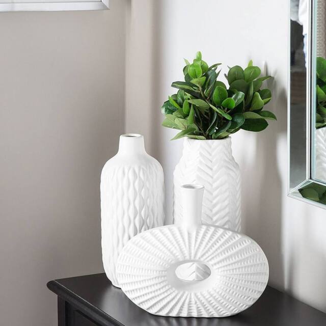 Wyld and Coco White Stoneware Bottle Vase 31cm - image 1