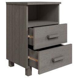 Berkfield Home Bedside Cabinets HAMAR 2 pcs Light Grey 40x35x62 cm Solid Wood - Size: 40 x 35 x 62 cm - thumbnail 6