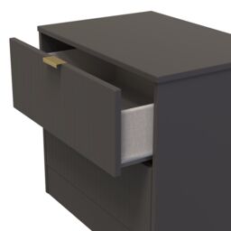 Ready Assembled 2 U Denver 2 Drawer Side Table (Ready Assembled) in Dark Grey - thumbnail 5