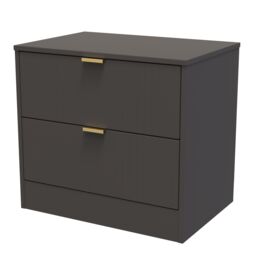 Ready Assembled 2 U Denver 2 Drawer Side Table (Ready Assembled) in Dark Grey - thumbnail 3
